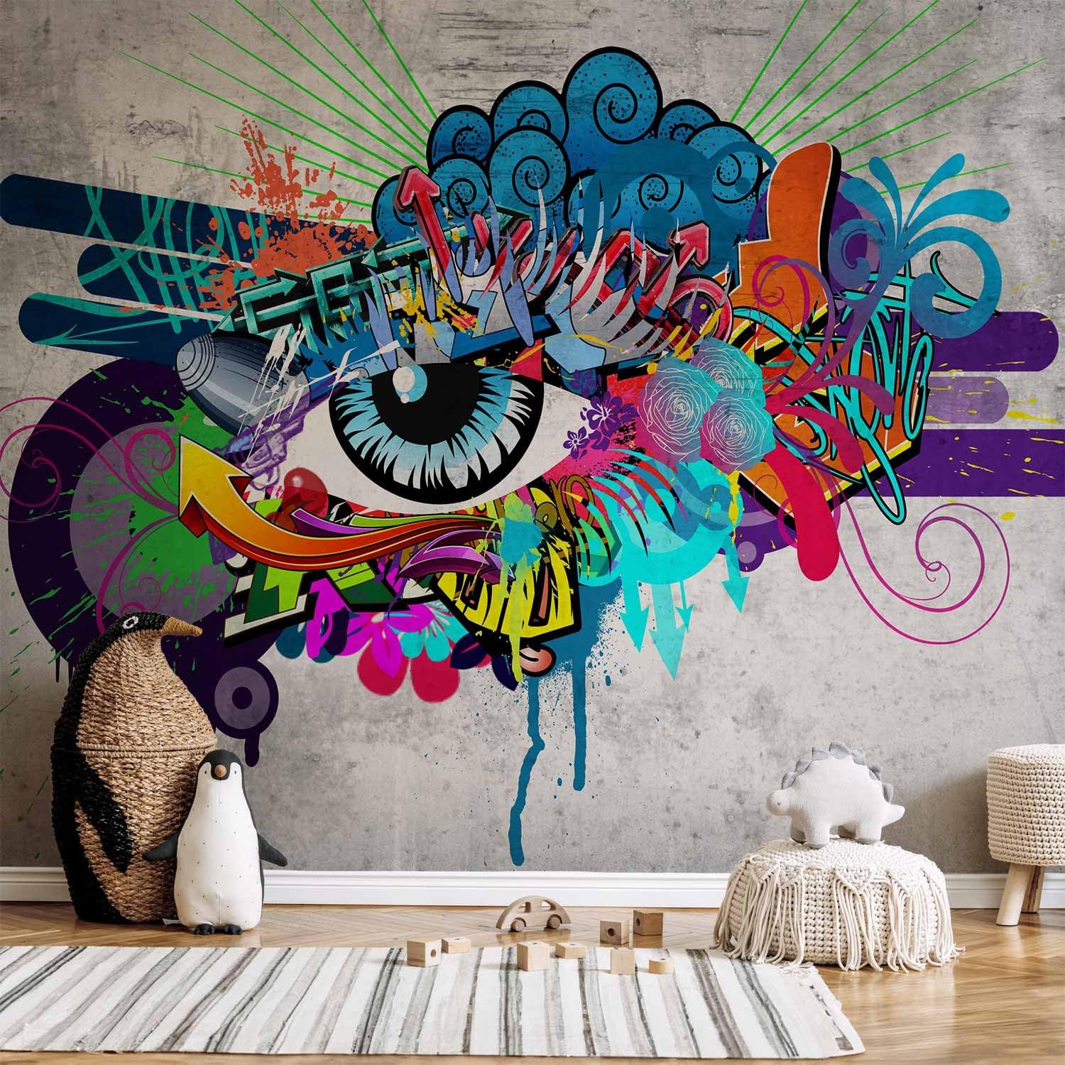 artgeist Premium Wall Mural Graffiti 79x55 in - XXL Non-Woven Wallpaper Fleece Wall Decor Photo Print Picture Image Design Home Street Art Urban Mural 10110905-10