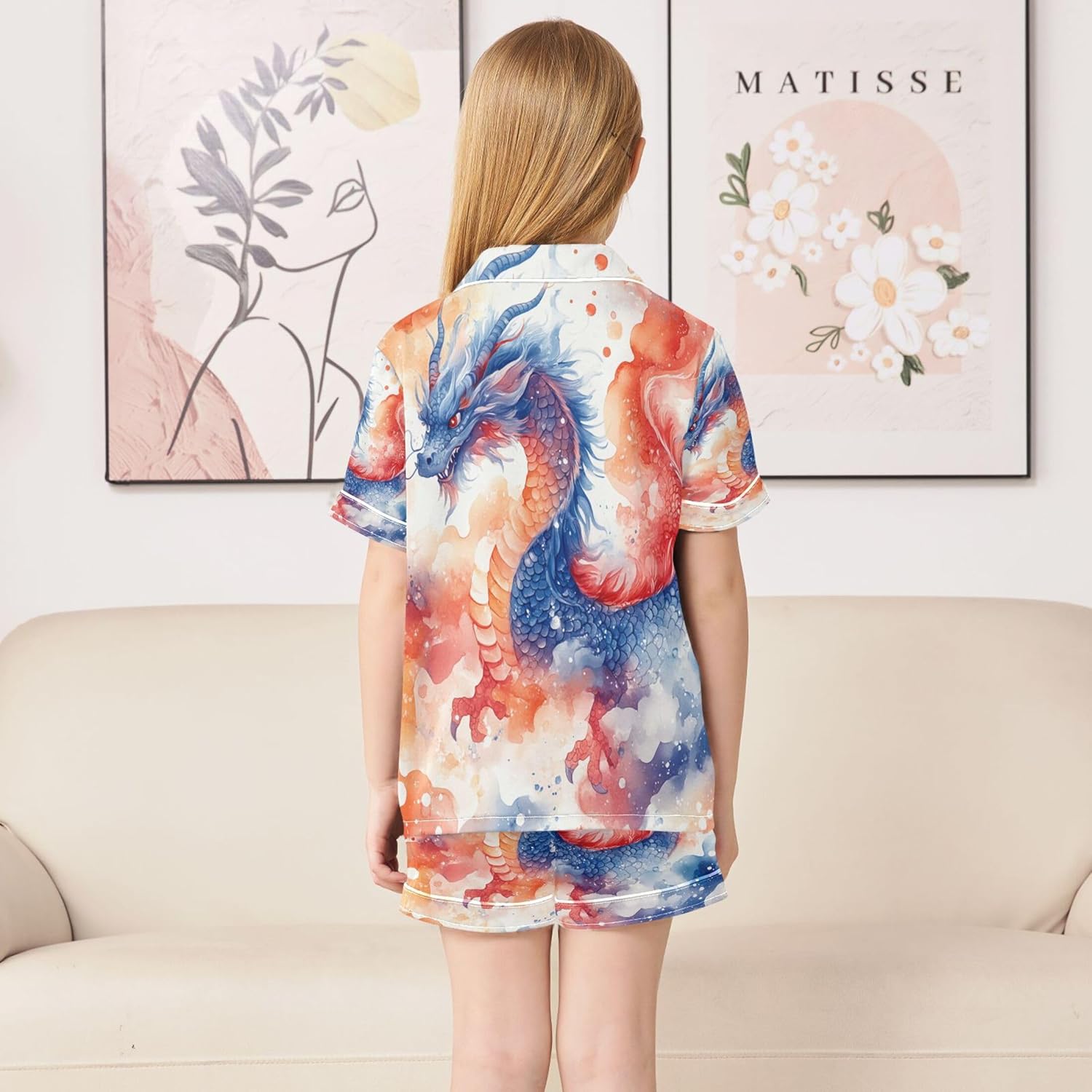 Silk Pajama Sets Short Sleeve Pajamas Soft Sleepwear 2 Piece Pjs Set