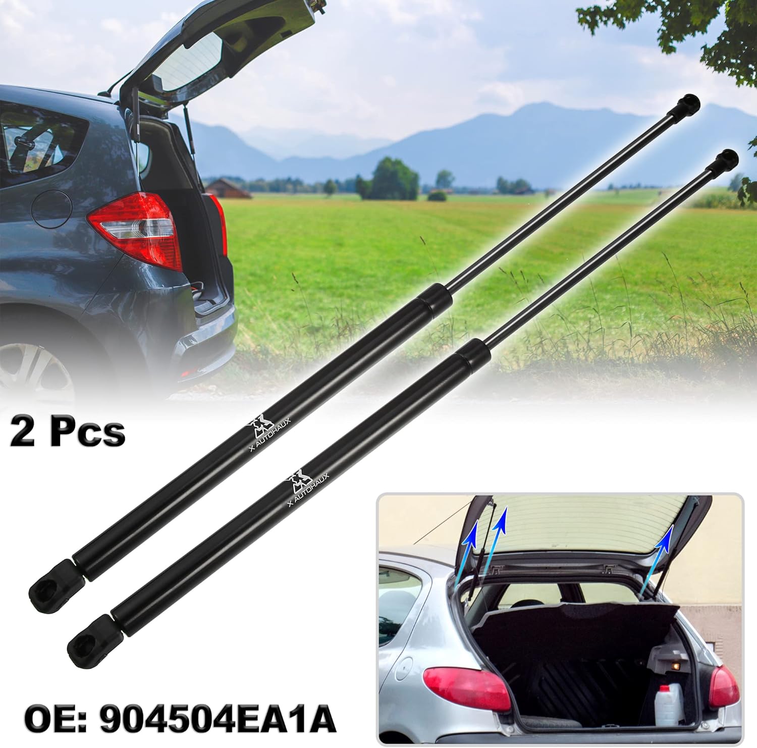 X AUTOHAUX 2pcs Rear Hatch Liftgate Gas Lift Supports Gas Struts Shocks 904504EA1A for Nissan Qashqai J11 2014-2019
