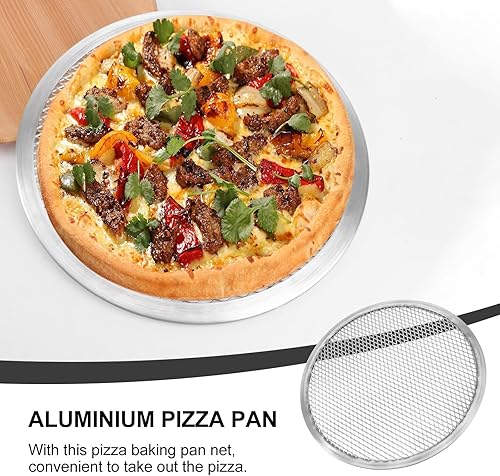 Miniatura 4 de SHERCHPRY Sartenes redondos para pizza, juego de herramientas de perforación de metal, bandeja para hornear pasta, rejilla para pizza, pantalla de