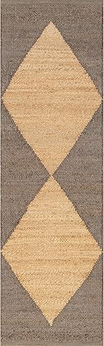 Miniatura 59 de nuLOOM Pandora - Alfombra de yute de diamante de 2 x 8 pies, alfombra de yute de inspiración mundial para comedor, sala de estar, entrada, pasillo
