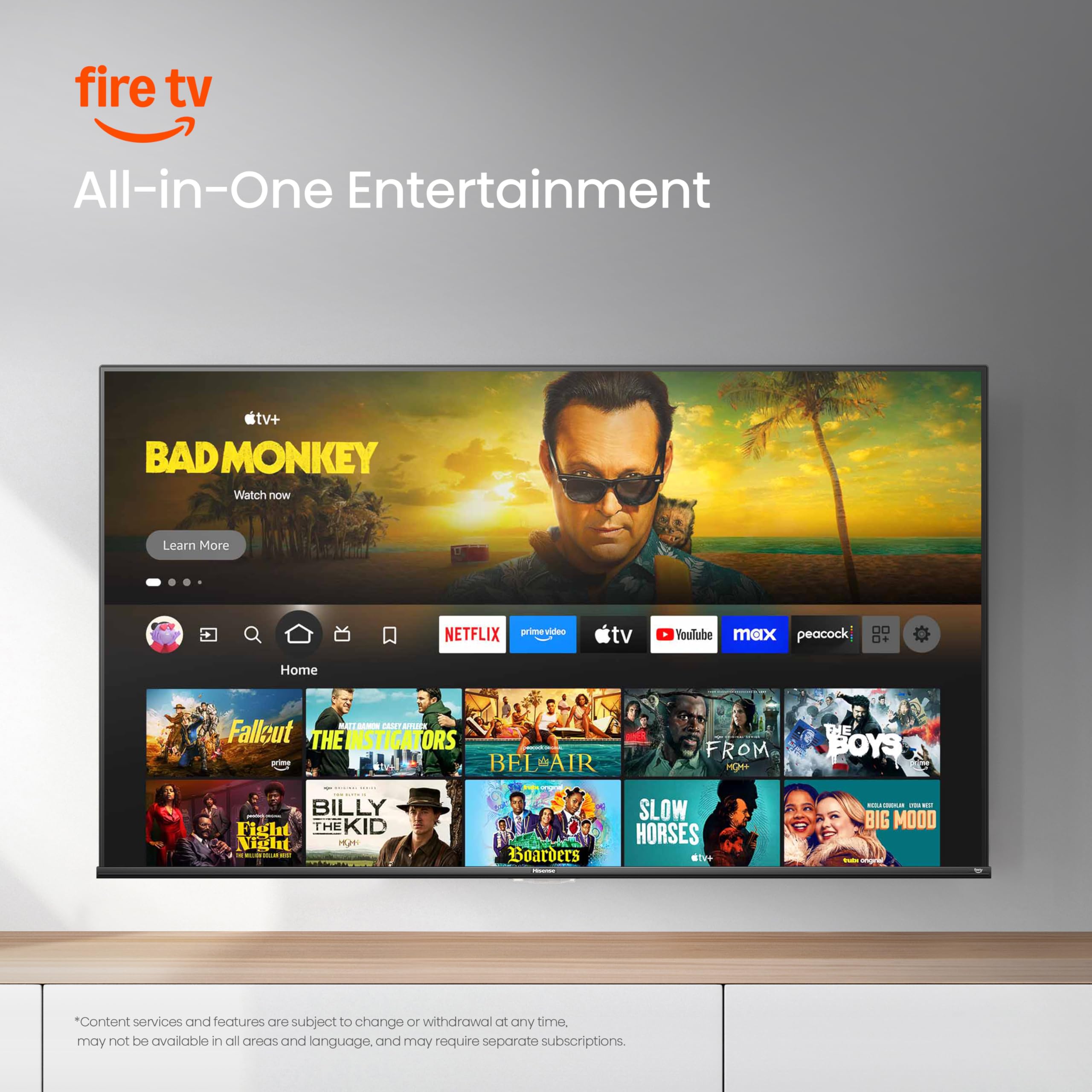 Hisense 55" Class A7 Series (55A7NF,2025 Model) 4K UHD Smart Fire TV, Voice Remote with Alexa, Wide Color Gamut, HDR10+, Dolby Vision, Dolby Atmos, Game Mode, ALLM, Stream Live TV Without Cable