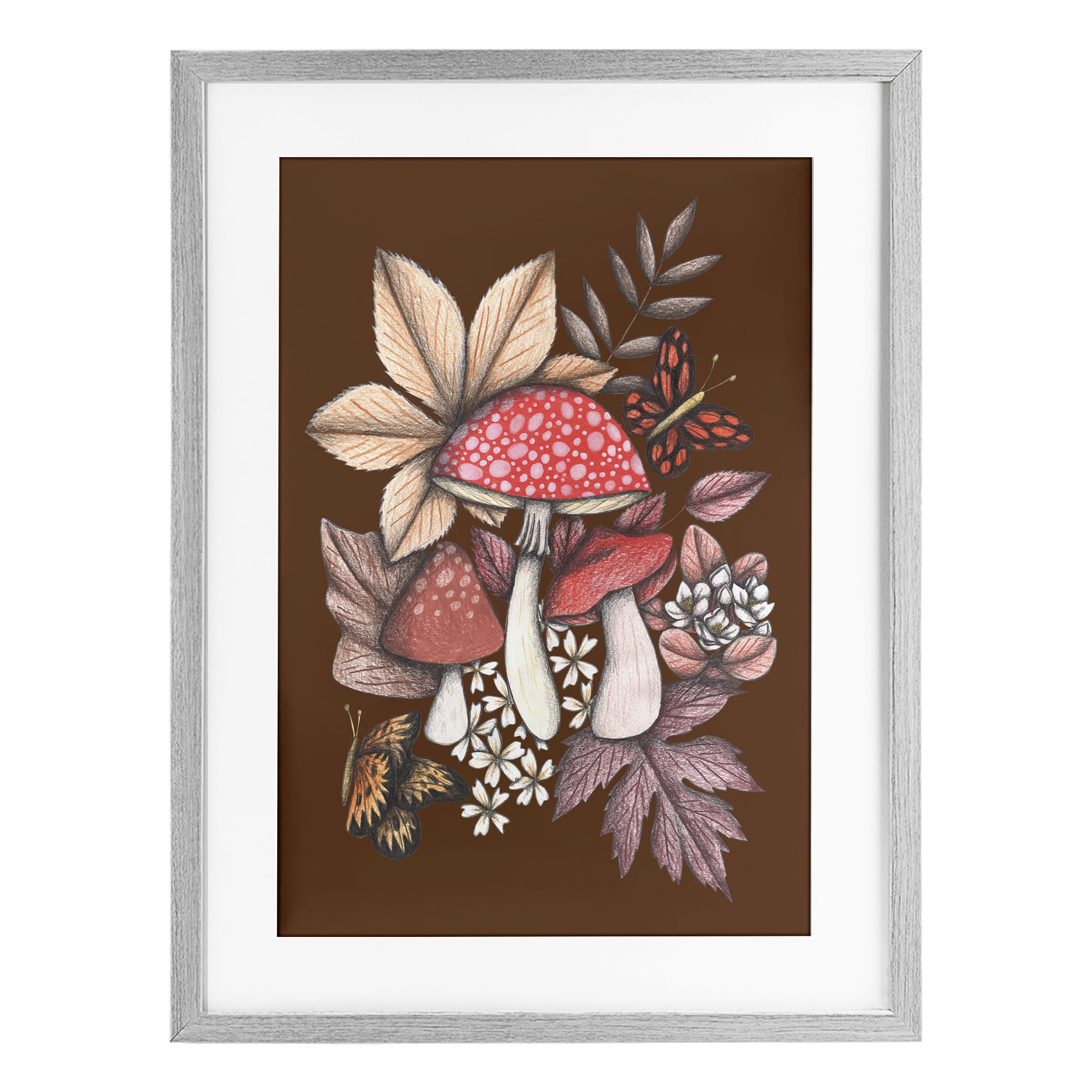 Champignons d'automne affiche Stupell déco chalet salon nature cocooning