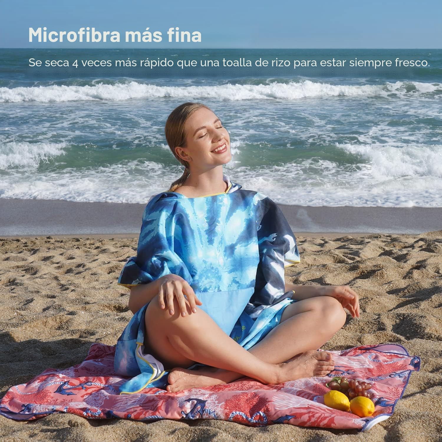Winthome Poncho Surf Secado Rápido, Poncho Microfibra Ayuda de Cambio de Playa, Bata de Baño con Bolsillo y Capucha, Manta Poncho para Hombre Mujer, Natación Surf Playas Duchas, Viajes (Gris, M)