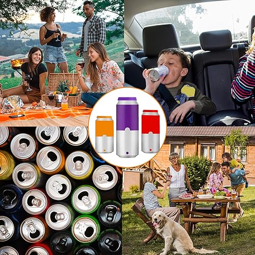 Miniatura 2 de Juego de 6 tapas de latas de soda, tapas de silicona para latas de soda, protector de latas de bebidas coloridas reutilizables, tapa de soda a