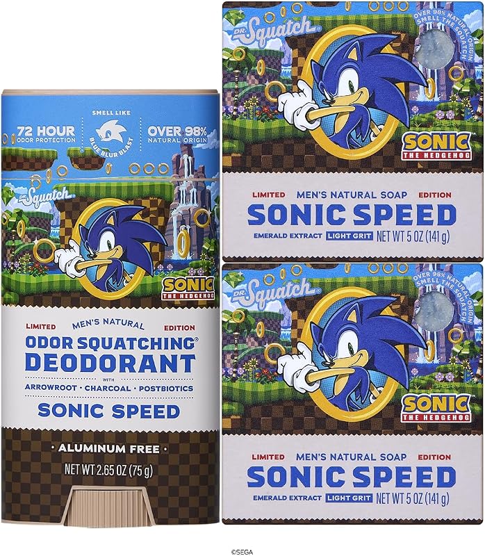 Dr. Squatch Sabonete em Barra e Desodorante Masculino Sonic, Pacote com 3