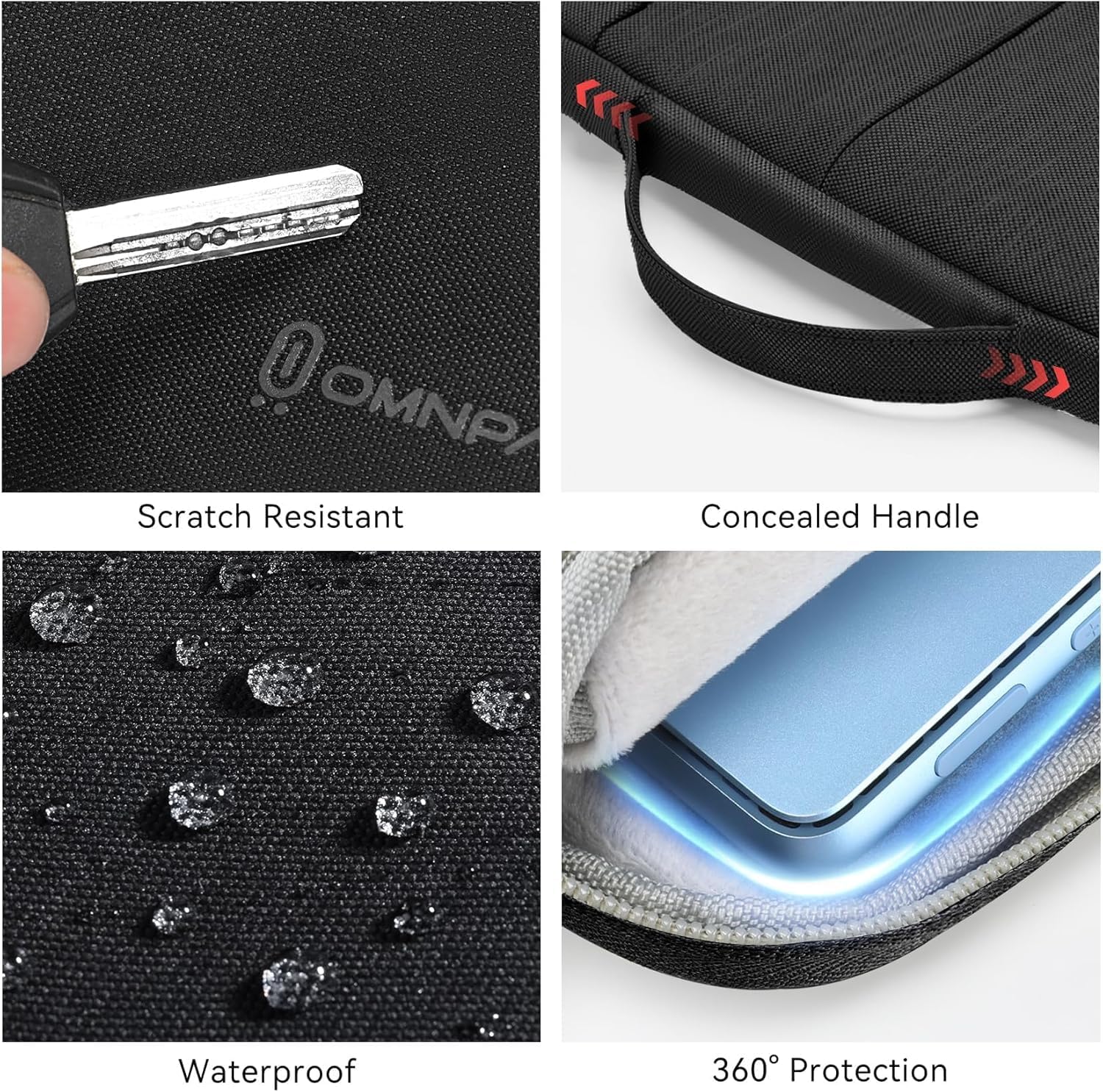 Omnpak Surface Pro 11 Case,13 inch Laptop Sleeve for Surface Pro 12/11/10/9/8/X/7/6/5/4/3 with Multi-Pocket and Side Handle Strap,Water-Resistant Laptop Carrying Bag - Image 6