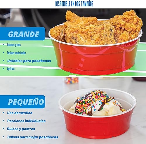 Miniatura 6 de GoBig Red Party Cup Bowls - Large Disposable Plastic Bowls - 22 oz or 60 oz