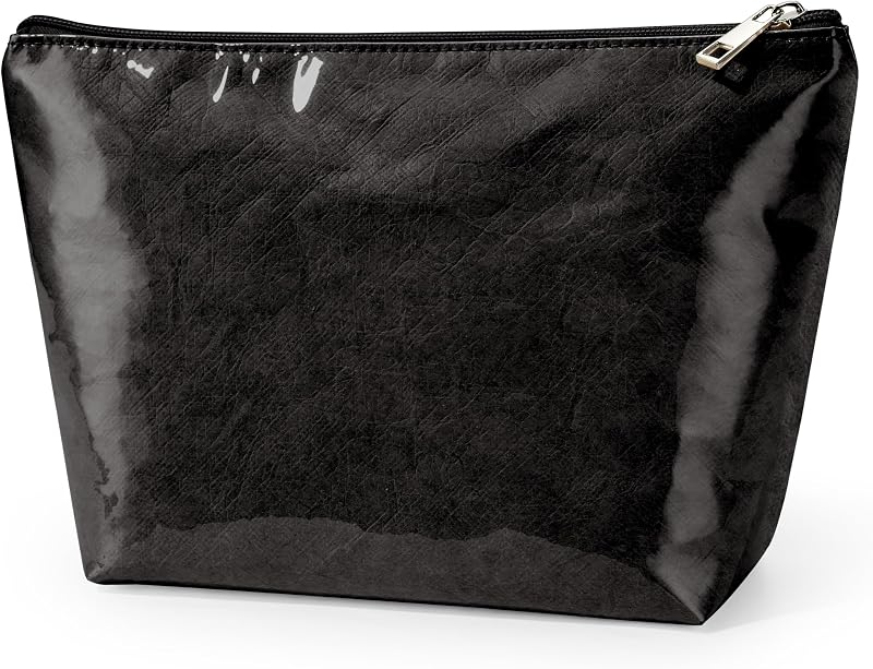 Necessaire de maquiagem WLLWOO WLLWOO em PVC com zíper, Kraft Paper, PVC-Black