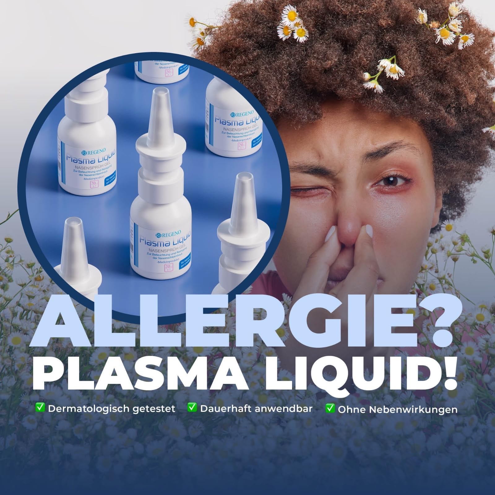 Plasma Liquid Nasensprühgel 2x 20 ml + Lippenpflegestift - der Schutz gegen Viren - mit in Studien nachgewiesener Schutzwirkung - hilfreich bei Sinusitis, Pollenallergie + Infekten
