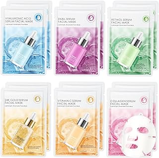 12 Pack Face Masks Skincare for Women, Hydrating & Nourishing Facial Mas...