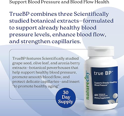 Miniatura 2 de NatureCity True-BP  Suplementos para apoyar el flujo sanguíneo para la salud del corazón  MegaNatural-BP 80 mg 16% Oleuropeína (60 cápsulas