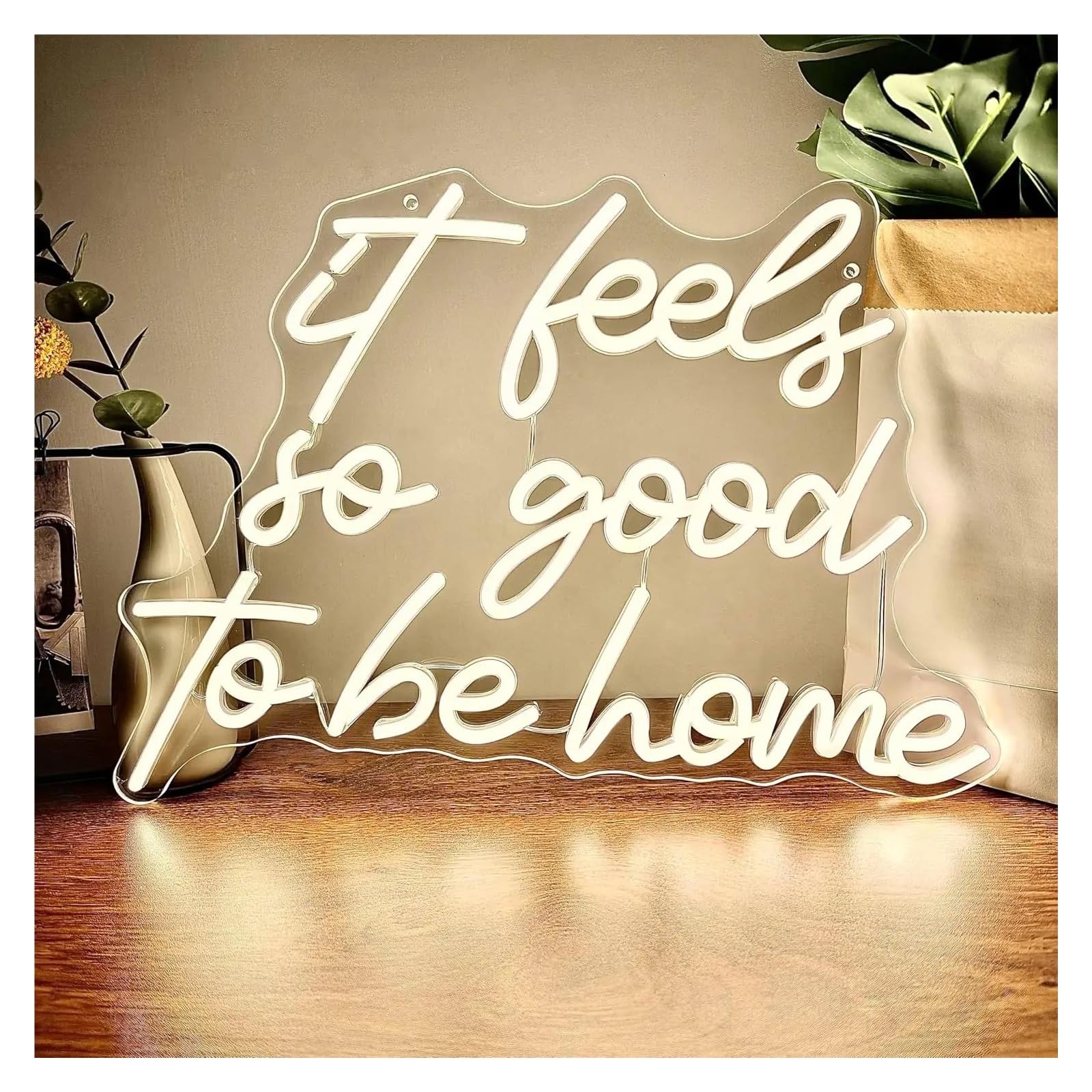 LEMST Signs Lamp It Feels So Good to Be Home Neon Sign USB Powered LED Light for Office Bedroom Aesthetic Decortion 38x28.2cm/14.96×11.1in
