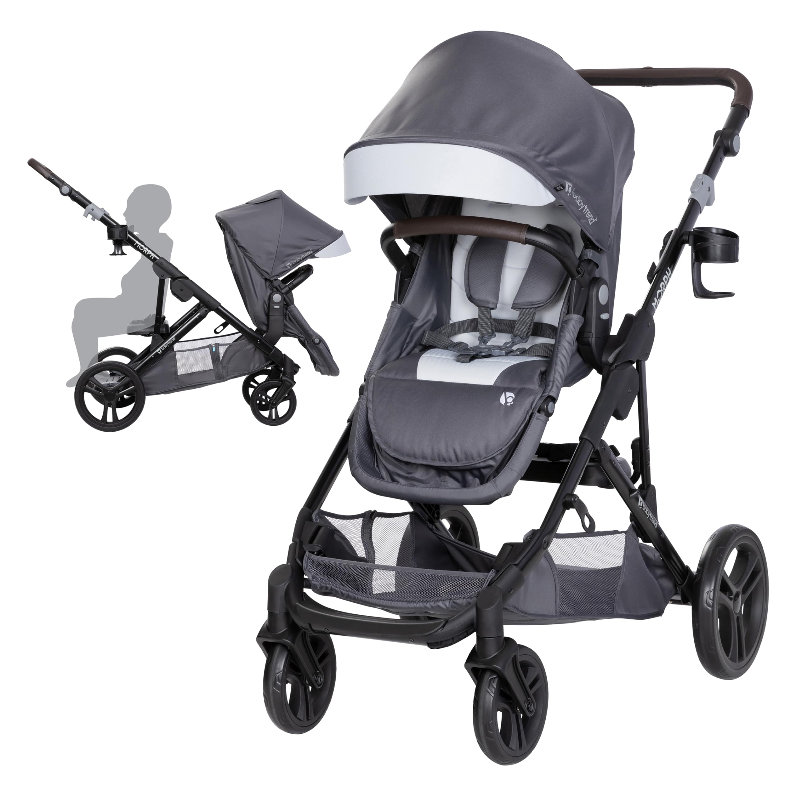 Baby Trend Morph Single to Double Modular Stroller, Dash Grey