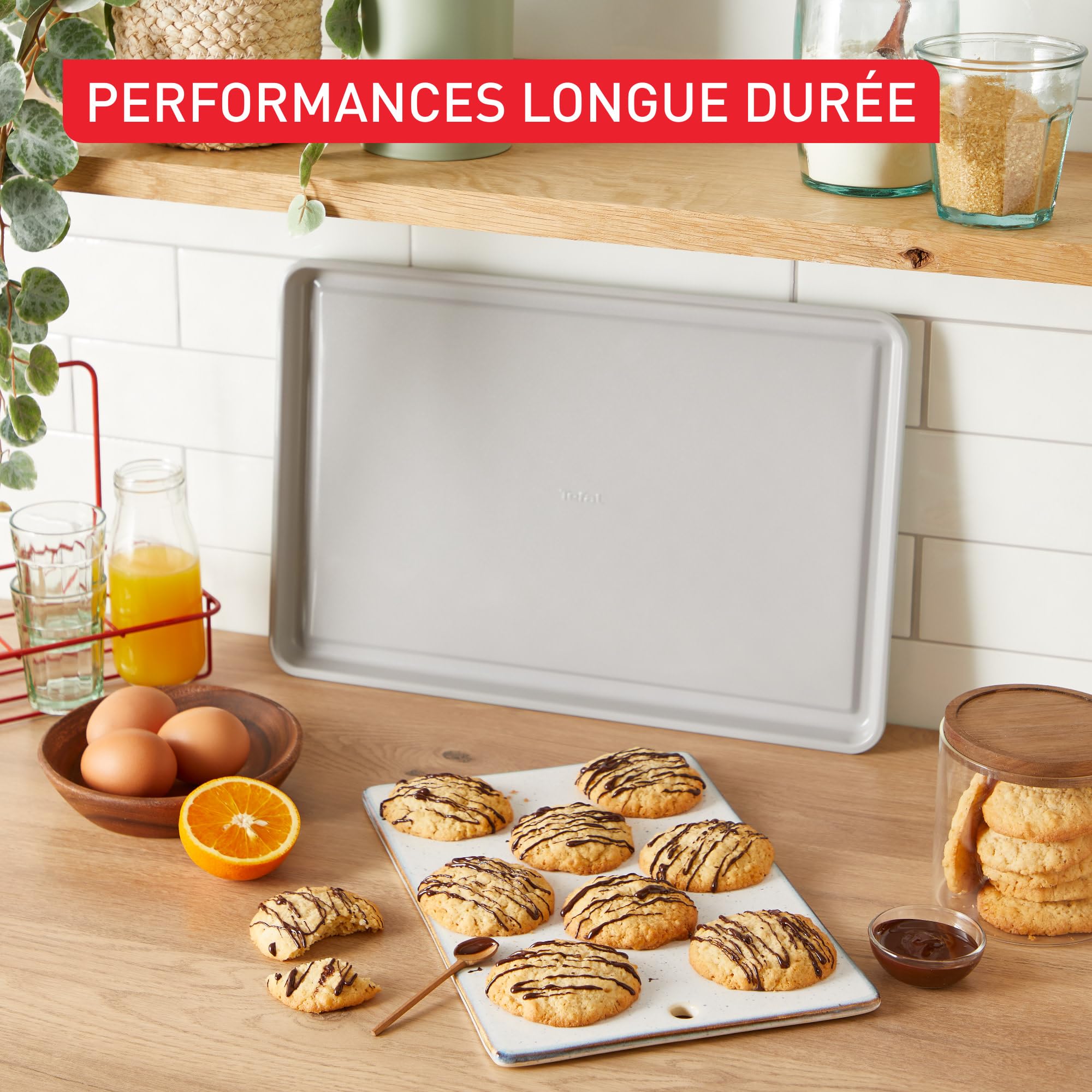 Tefal Ceramik Set 8pièces, Moules à gâteaux, Plat à four, Revêtement céramique, Résistant, Démoulage facile, J175S804