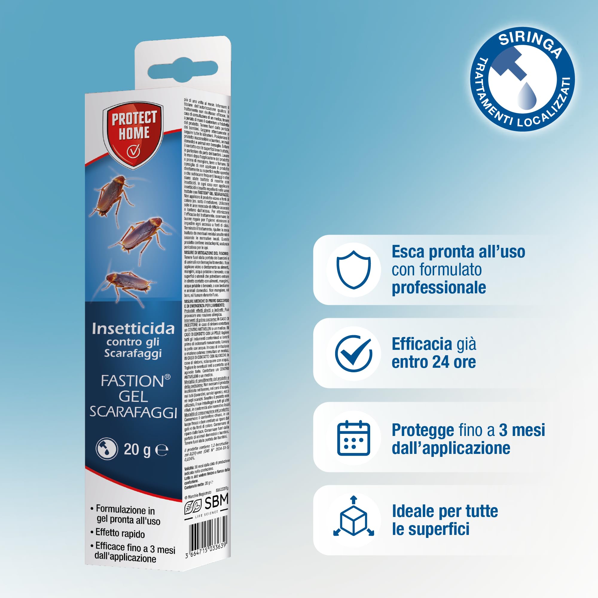 Gel Scarafaggi Insetticida Pronto all'Uso 20g