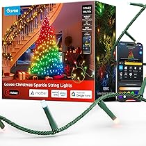 Govee Christmas Sparkle String Lights, Decorazioni Natalizie per Interni, Luci RGBWIC da 30M con 375 LEDs per Decorazioni Natalizie, Oltre 140 Modalità di Scena, Controllo APP Intelligente con Alexa