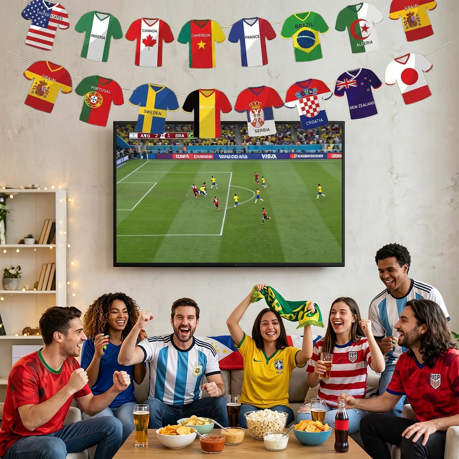 2026 Flags Of the World Series Banner for Soccer World Cup Bunting 48 National Team Jersey Banner Decoration for Party Bar - Image 2