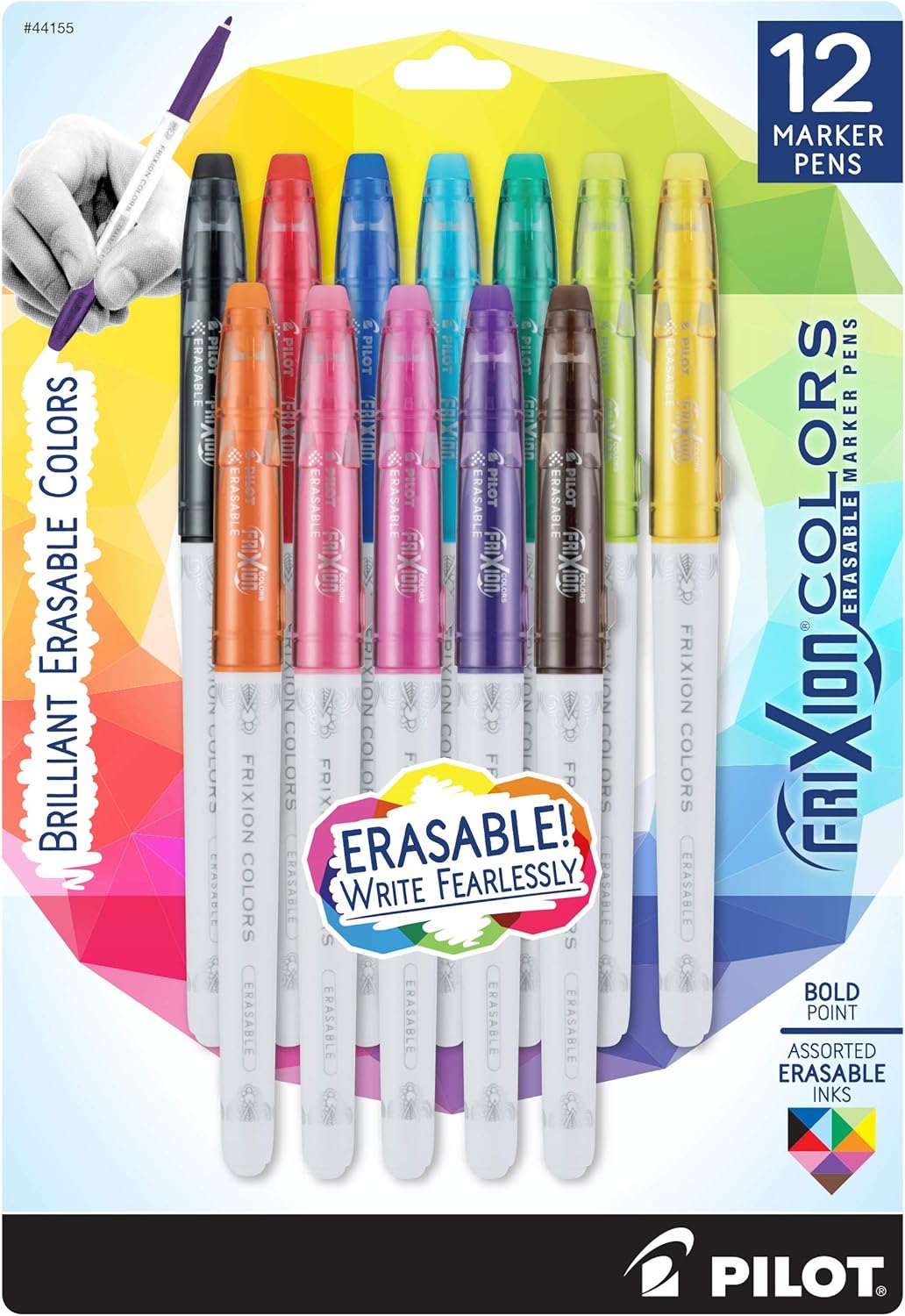 1 Fine Point 12Pack PILOT FriXion Fineliner Erasable Marker Pens
