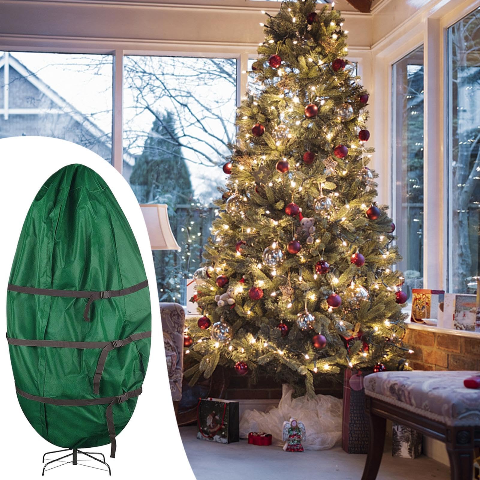 Bolsa para árbol de Navidad, cubierta resistente, para árbol