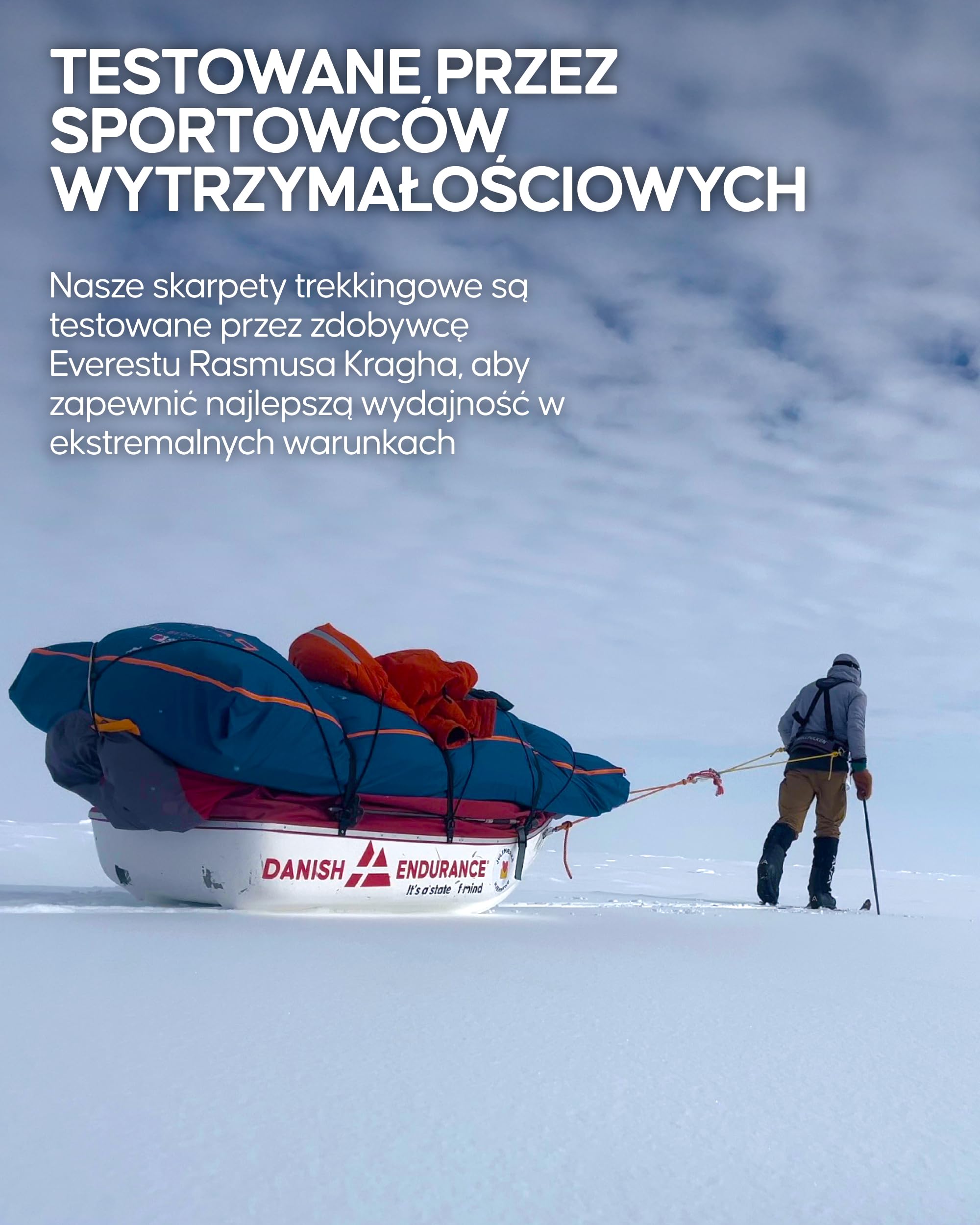 DANISH ENDURANCE Skarpety Trekkingowe Premium, Wełna Merino, Skarpety do Wędrówek, Damskie i Męskie 2-Pak