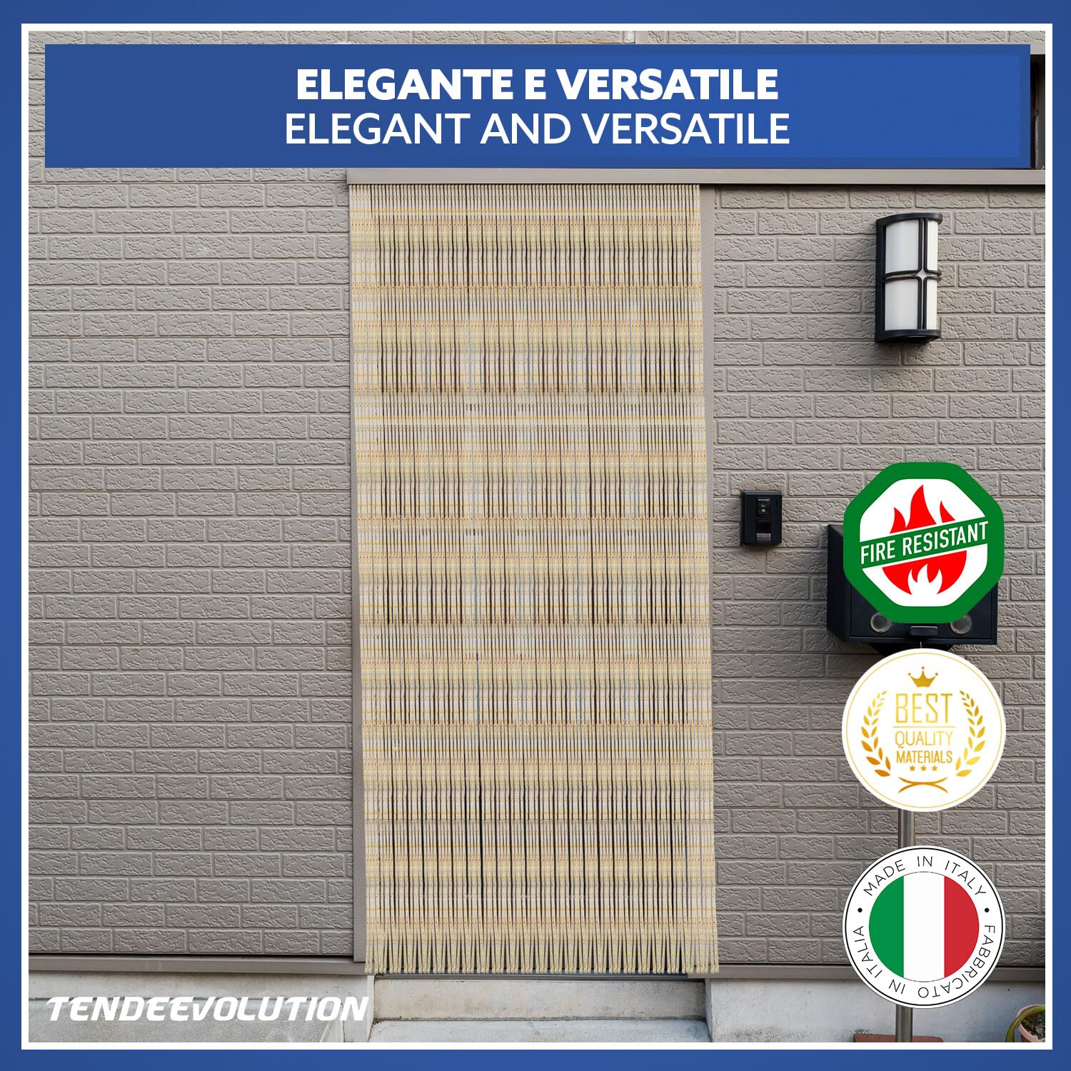 TENDEEVOLUTION Tenda Antimosche con Fili in Plastica Glitter, Misure e Colori Personalizzabili. Tenda per Mosche da Esterno, adatta a Porte, Finestre, Verande e Balconi (ROSSO, 100 cm X 240 cm)