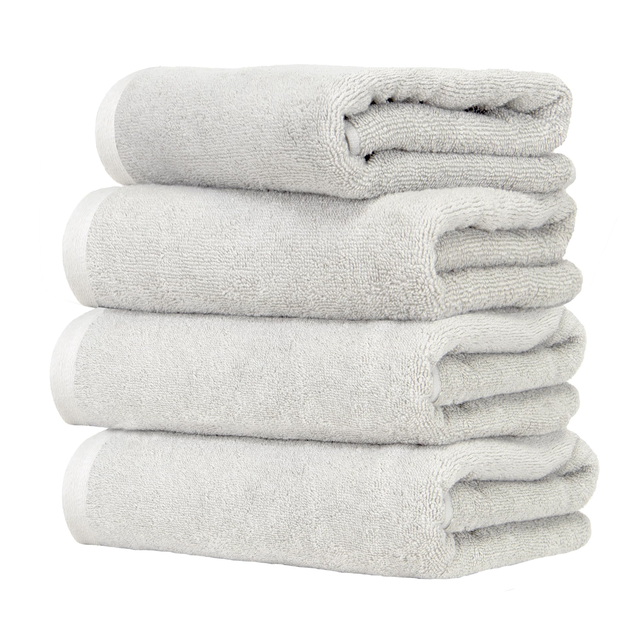 Ruggeri - Set of 4 Guest Towels 40 x 50 cm - 100% Pure Cotton Extra Soft - Let's Color! Collection (White)