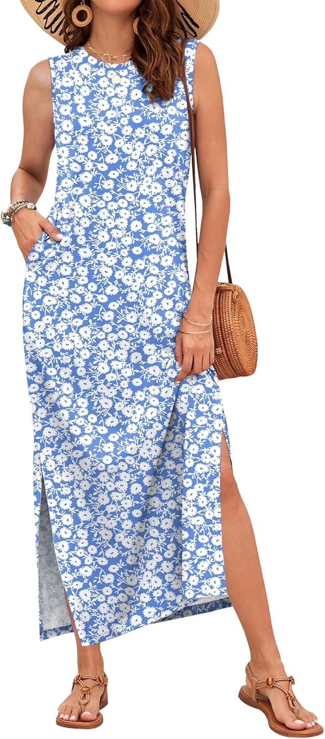 RUMIA Women's Maxi Dresses Casual Summer Elegant Side Slit Dress with Pockets (S-XXL) - Image 4