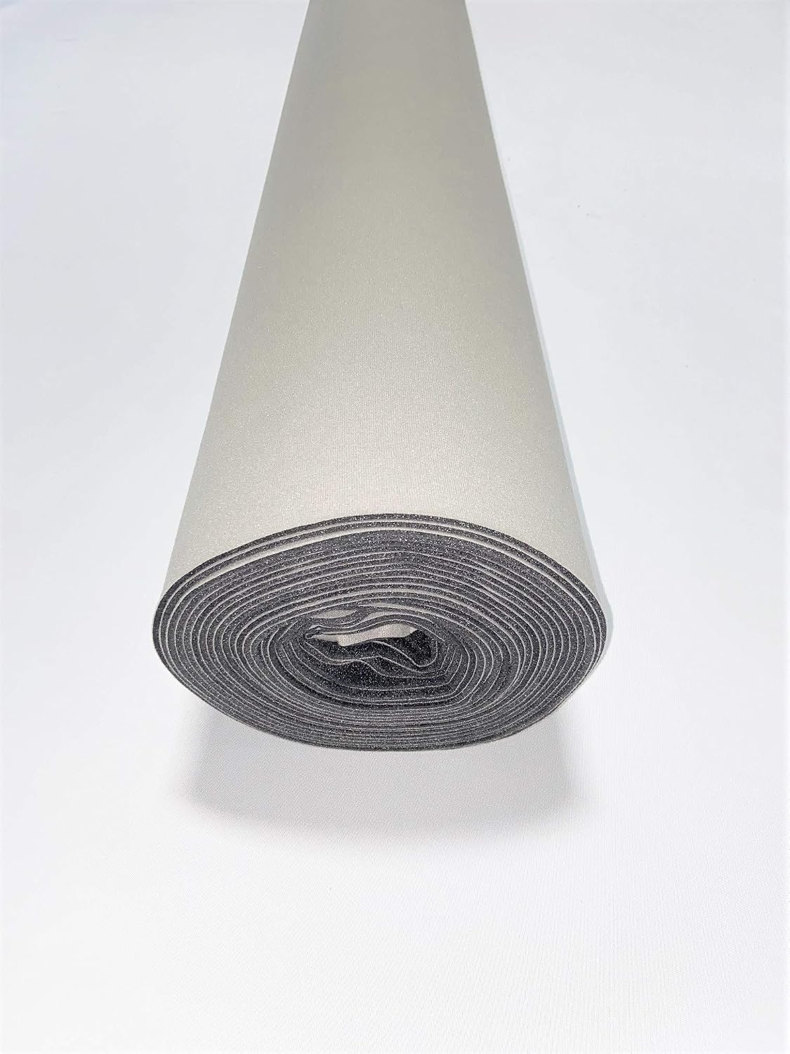 Light Gray Auto Headliner 3/16 Inch Foam Backing Fabric Material 60 Inches Long (5 Feet) by 60 Inches Wide