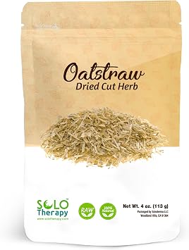 Solo Therapy Oatstraw Dried Cut Herb 4 oz, Avena Sativa, Oatstraw Tea, Resealable Bag, Product from Croatia, Packaged in the USA