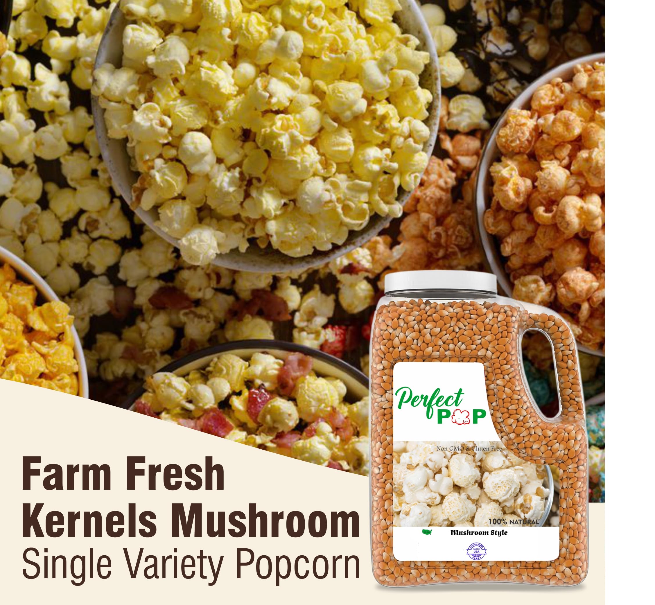 Concession Essentials Premium Gourmet Pilz Extra große Popcornkerne – 3,6 kg
