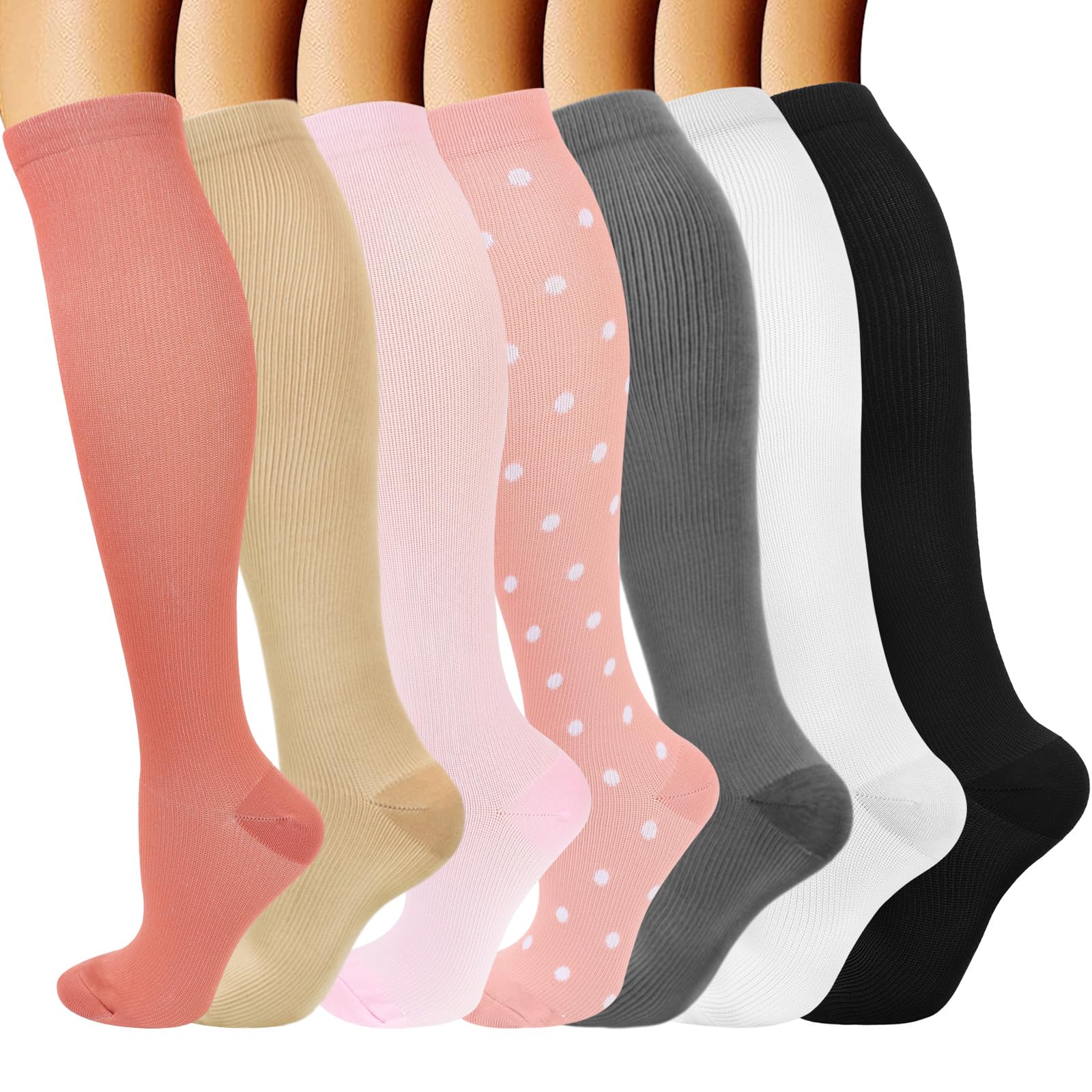 DRESHOW Compression Socks For Men & Women Best Support for Athletic Running Flight Travel Cycling