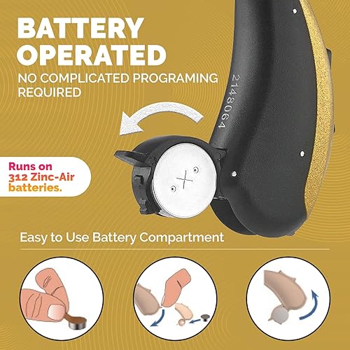 Miniatura 5 de Mini BTE - Amplificador digital de audición de tubo delgado para oído izquierdo, dispositivo de sonido personal de 2 tonos con 4 ajustes