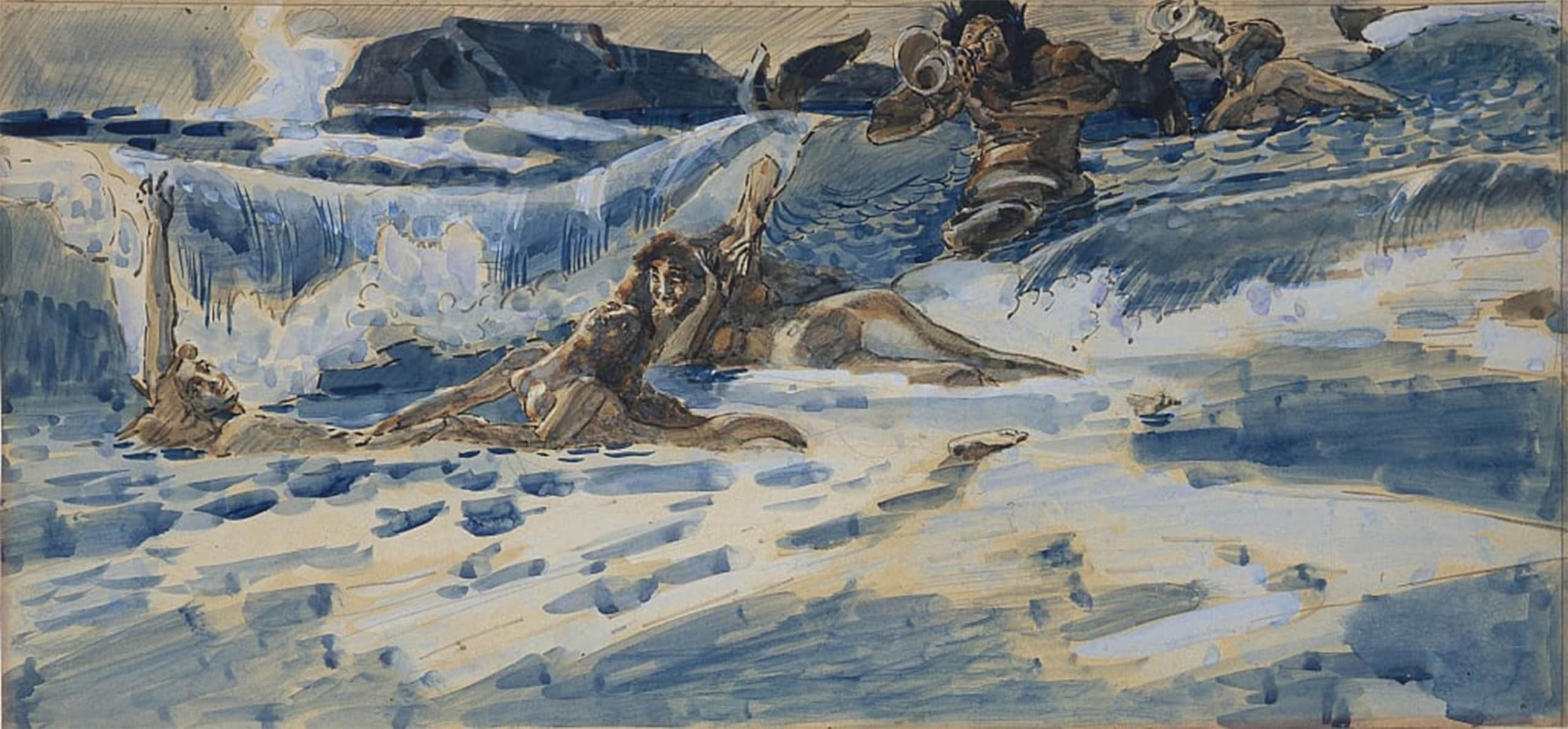 SERENDIPITP Aesthetic Poster Photo Wall Print Retro Picture Playing Naiads and Tritons by Mikhail Aleksandrovich Vrubel Modern Wall Artwork for Home Decor 60x90cm