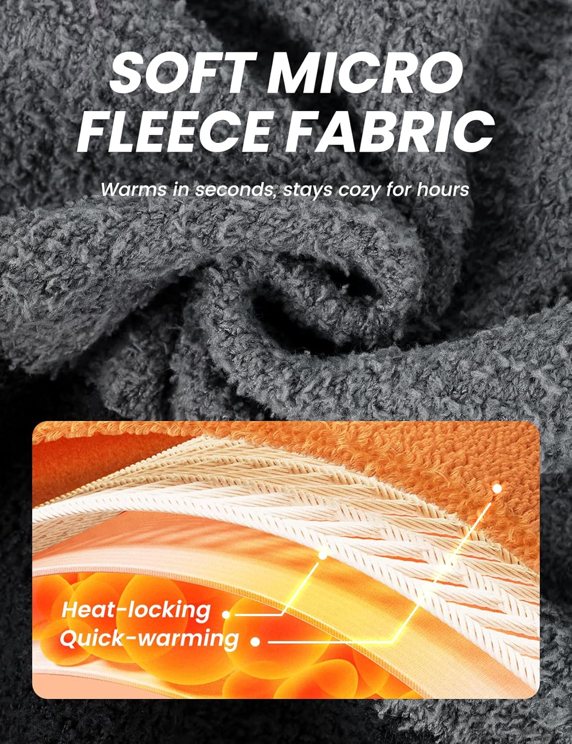 Yimoon Mens Fleece Pajamas Set Soft Fluffy Pjs Sleepwear Winter Warm Long Sleeve Fuzzy Loungewear - Image 4