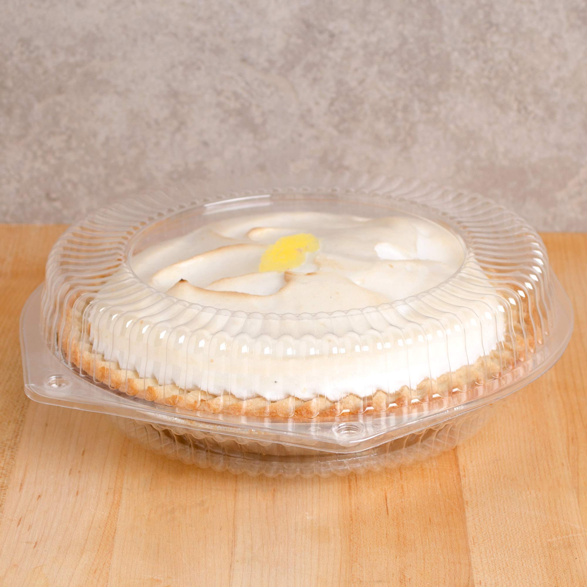 Buy 10" Plastic Disposable Pie Containers with Hinged Locking Lids 5