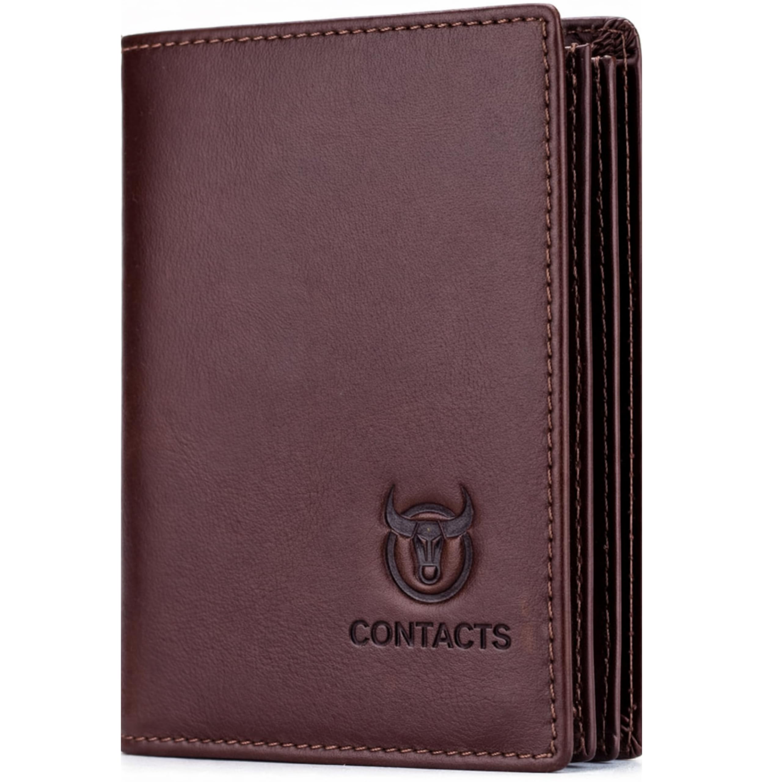 Men's Genuine Leather Wallet | RFID Blocking Wallet for Men | Up to 15 Card Slots & 1 ID Window | Large Capacity Can Hold 50 Currency Note (Brown-New)