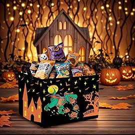 ASKETAM Halloween Basket Gift Cute Pumpkin Ghost Parties Decor Kid Trick or Treat Basket for Boys and Girls Rectangular Storage Bin Box (Dinosaur)