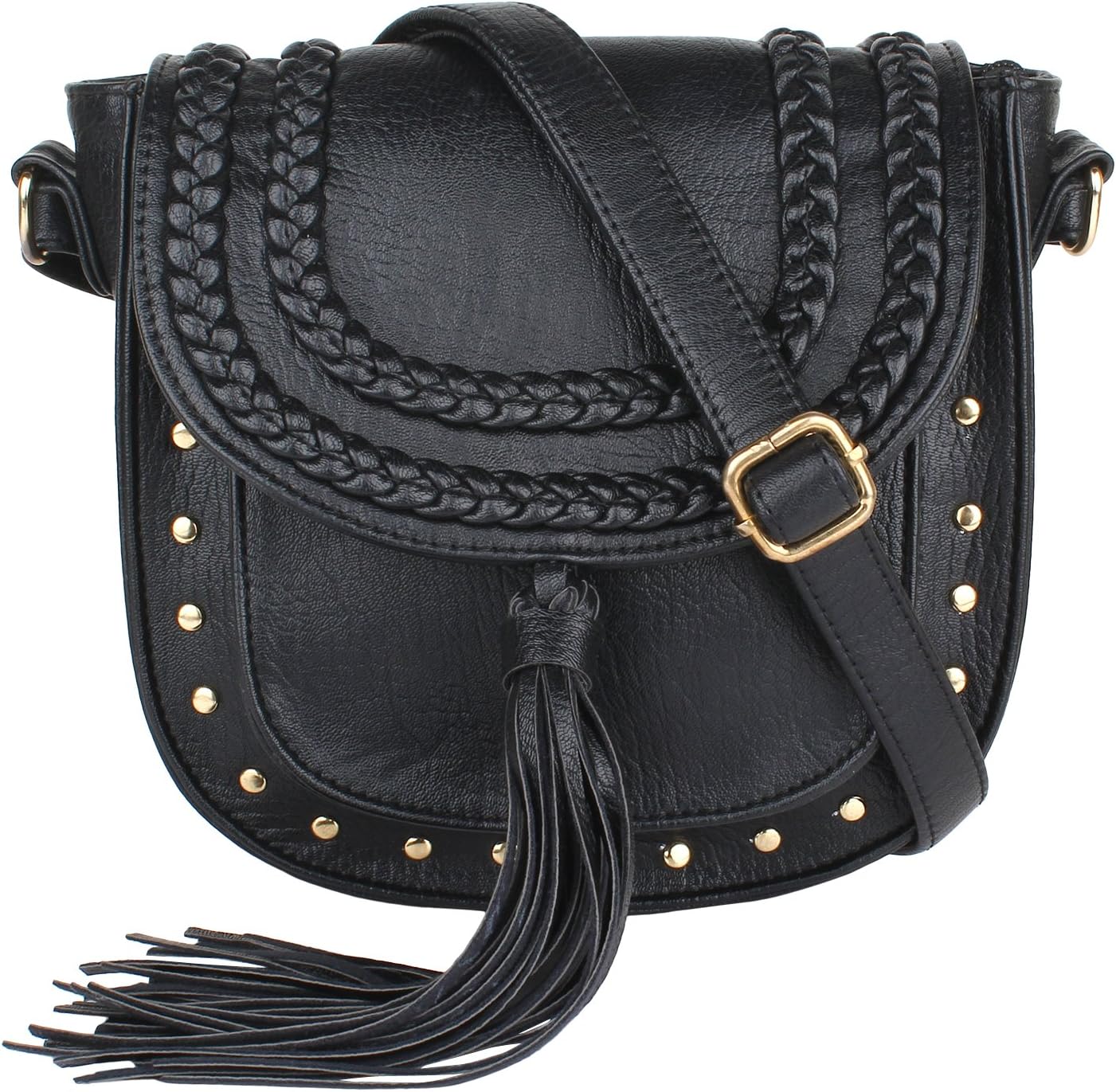 Lychee bagsWomen Pu Black Sling Bag
