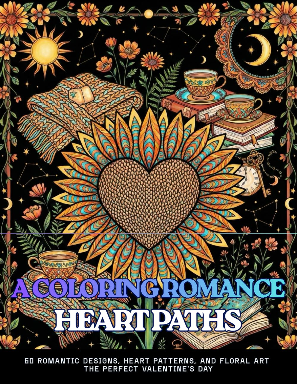 HEART PATHS: A COLORING ROMANCE An Aesthetic Adult and Teens Coloring Book for Stress Relief and Relaxation: 60 Romantic Designs, Heart Patterns, and ... & Celestial Love Arts (A COLORING JOURNEY)