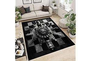 Intricate Chessboard-Patterned Rug: A Masterpiece for Your Floor