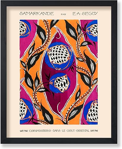 Poster Master Póster vintage de samarkande, estampado de flores retro, arte de estilo oriental, arte de pared floral, regalo para hombres, mujeres,