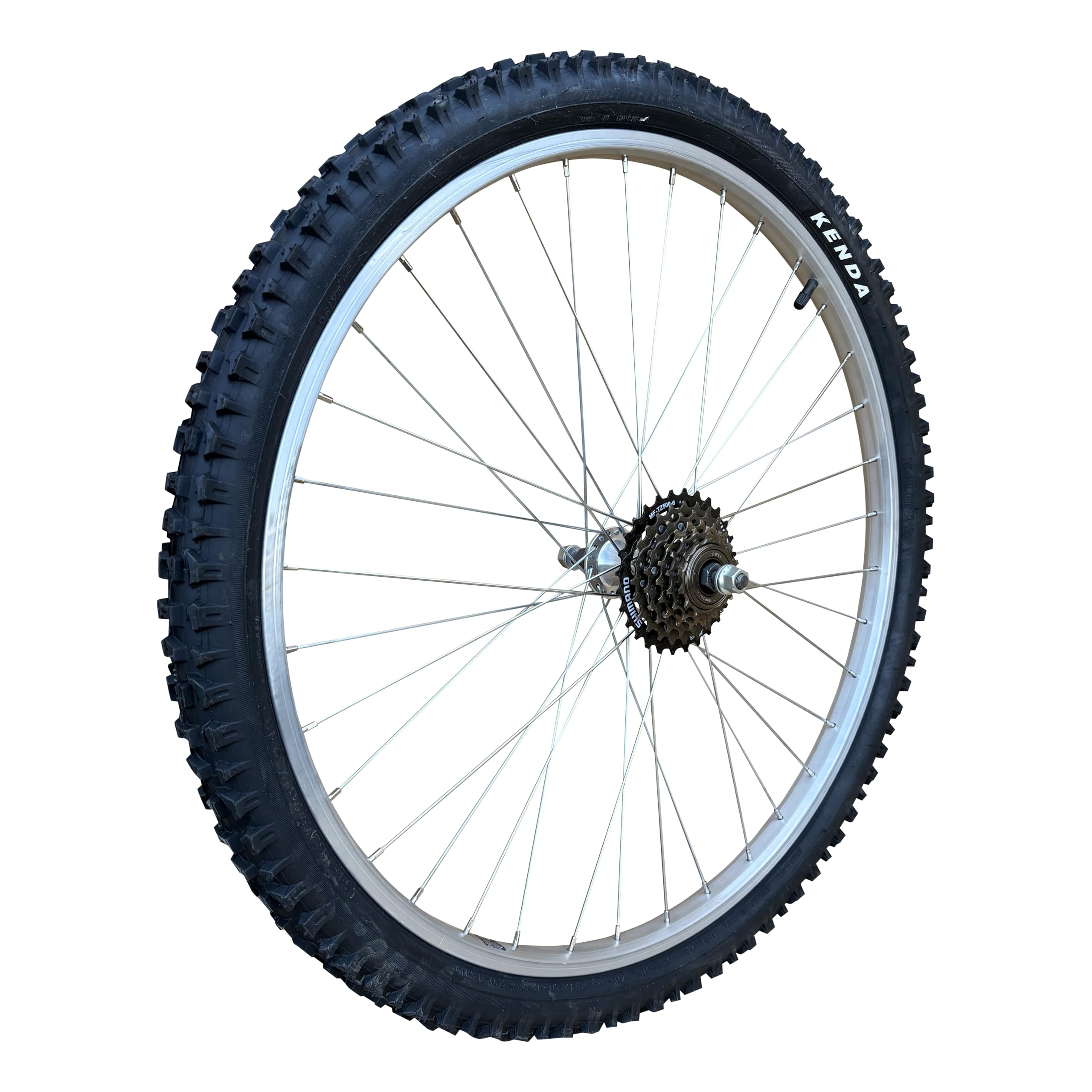 Baldys 6 Speed 26" Silver Alloy Rear Mountain Bike Wheel + Tyre & Tube