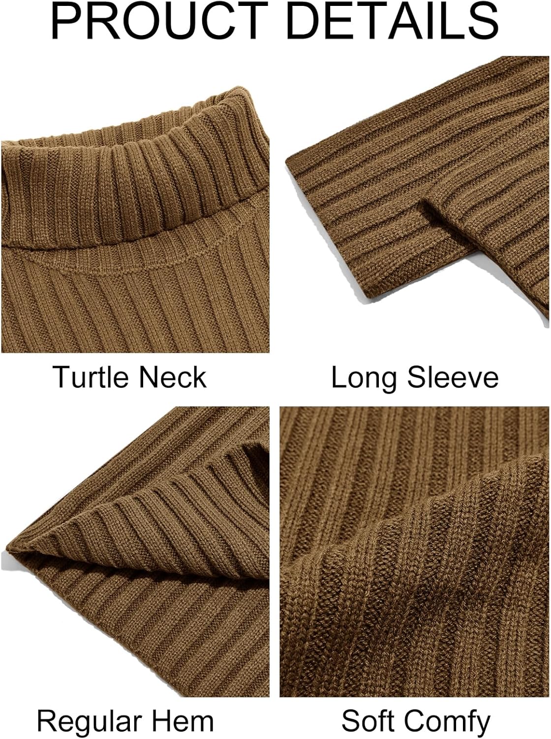 Runcati Mens Chunky Turtleneck Sweaters Cable Knitted Casual Slim Fit Fall Winter Warm Pullover Sweater - Image 5
