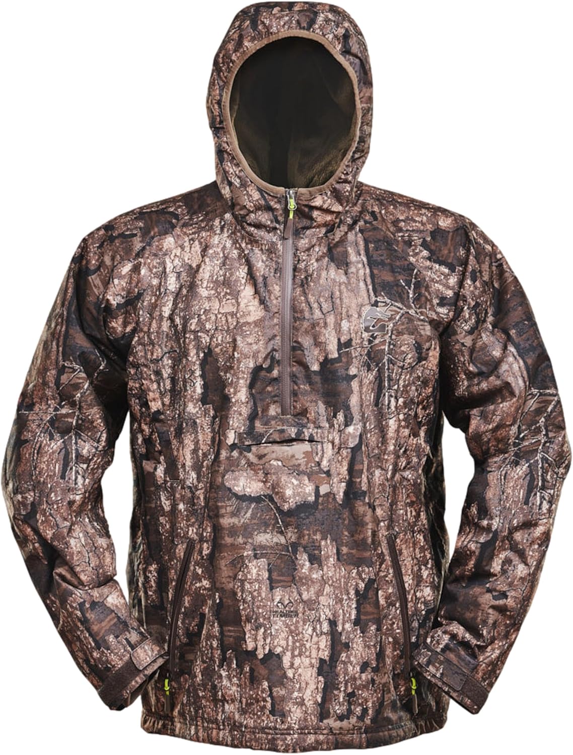 Gator Waders Mens 1/2 Zip Bog Hoodie - Waterproof Windproof Hunting & Offroad Wader Jacket - Comfortable Coral Fleece Lining