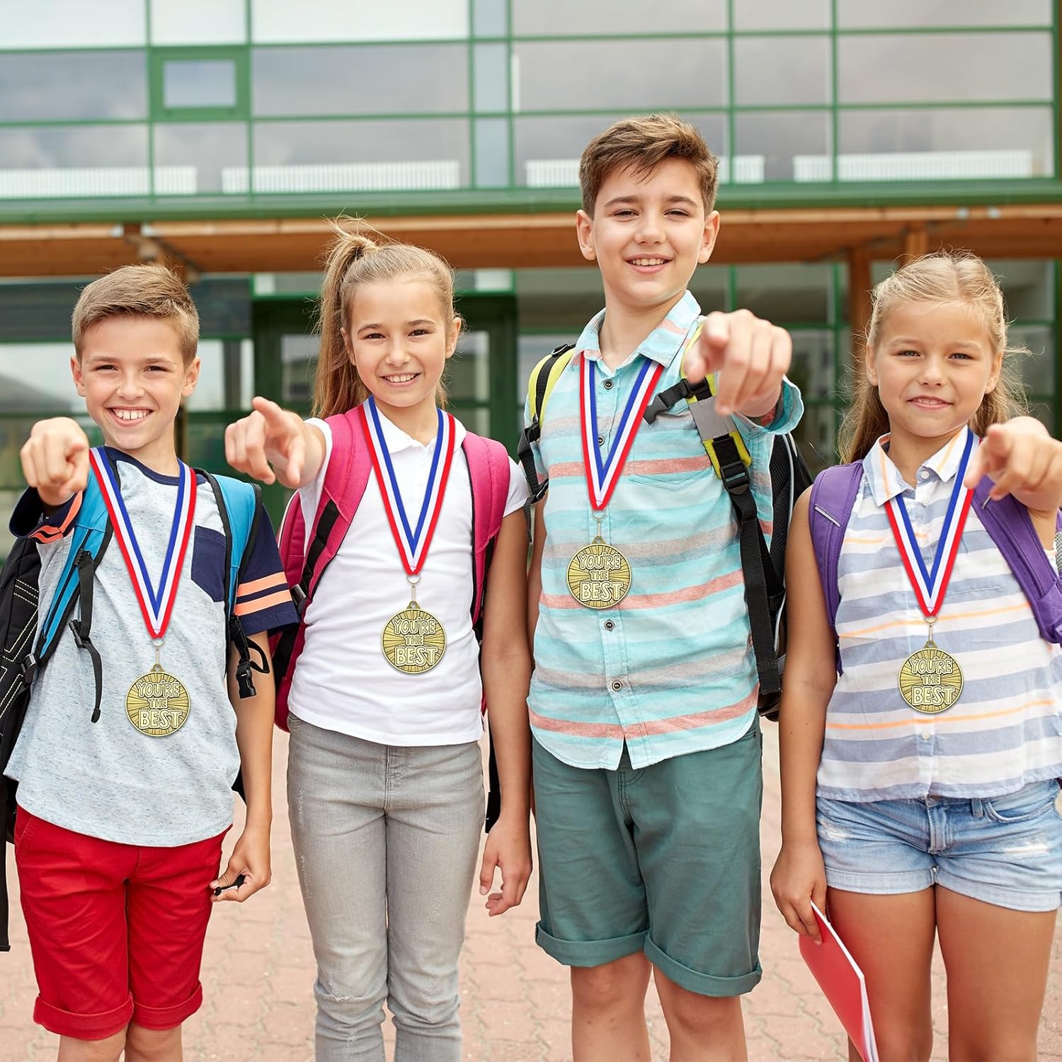 Quelay 30 Pcs 2'' Gold Awards Medals Bulk Winner Medals with Neck Ribbons Encourage Team Participation for Adults Trophy Award Prize Gift Competitions Graduation Party