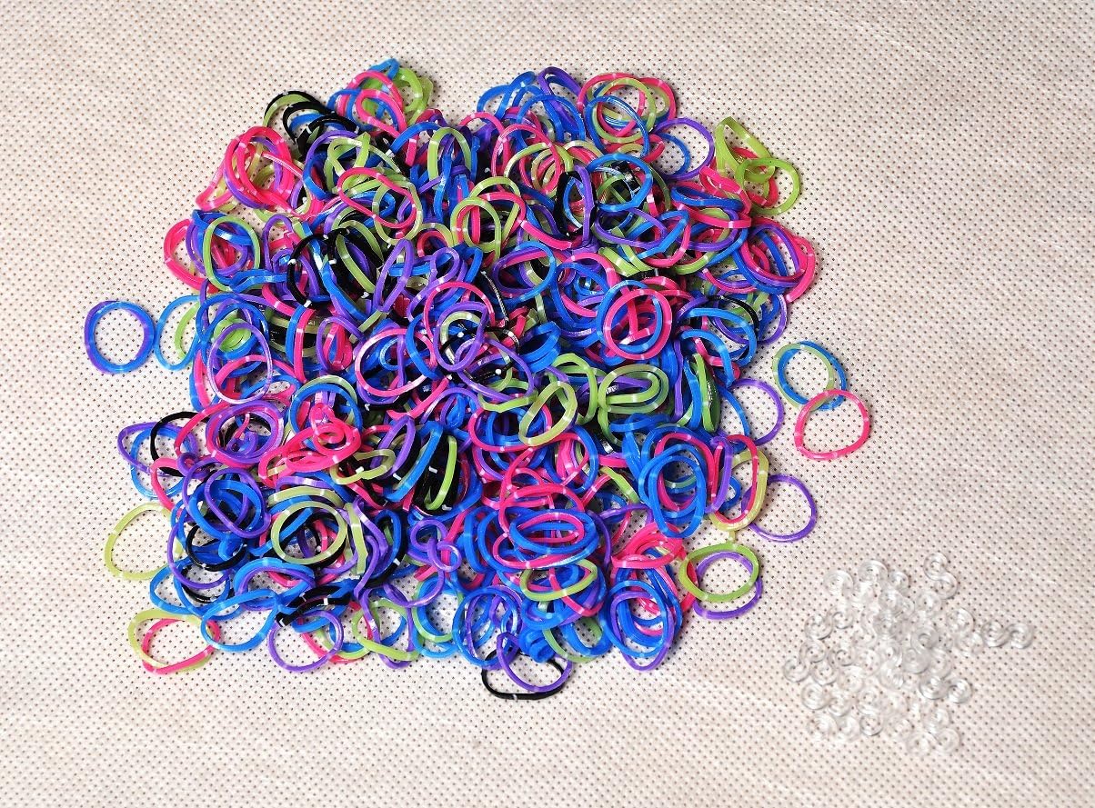 Polka Dot Color Rainbow Rubber Loom Rainbow Bands 3000 Pieces with 120 "S" Clips