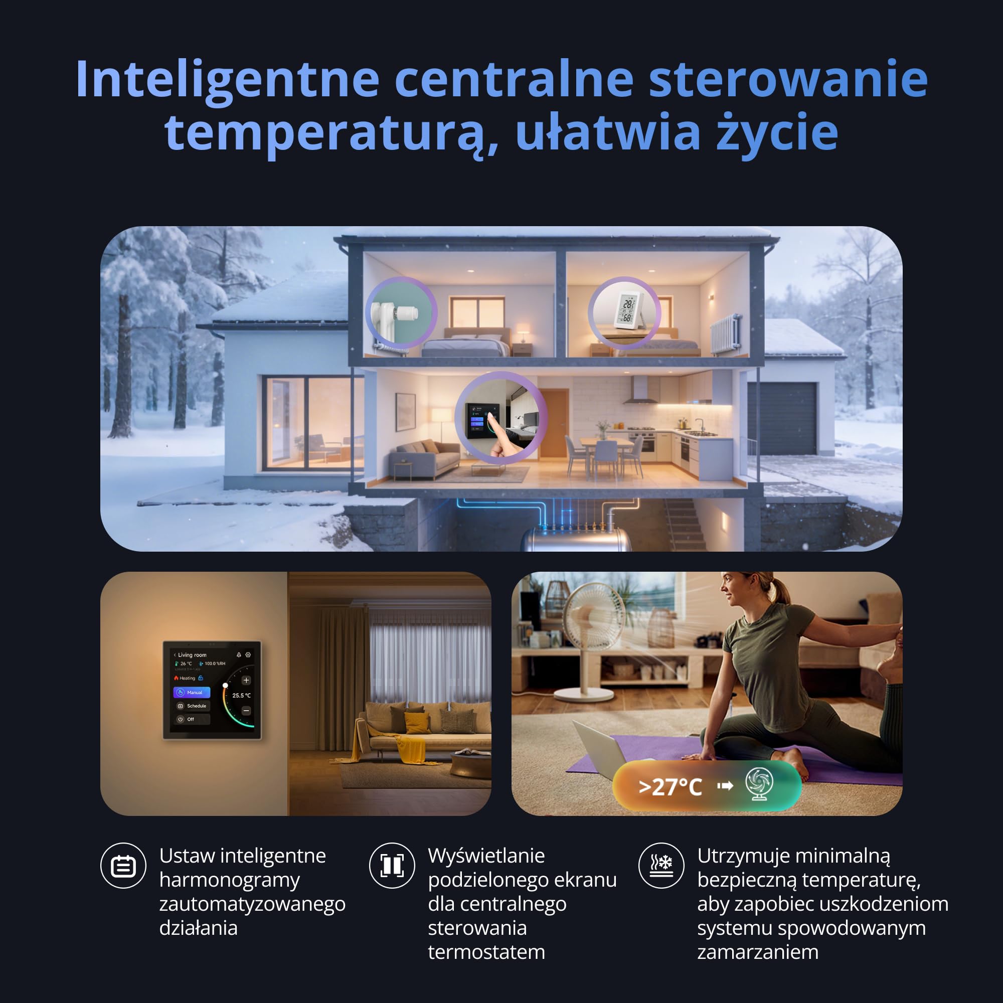 SONOFF NSPanel Pro Gen2 Panel sterowania z przekaźnikiem | Zigbee Hub & Matter Bridge, Termostat, Alarm, Dwuzakresowe Wi-Fi 2.4 i 5GHz, Sterowanie głosowe Alexa, Google, Home Assistant