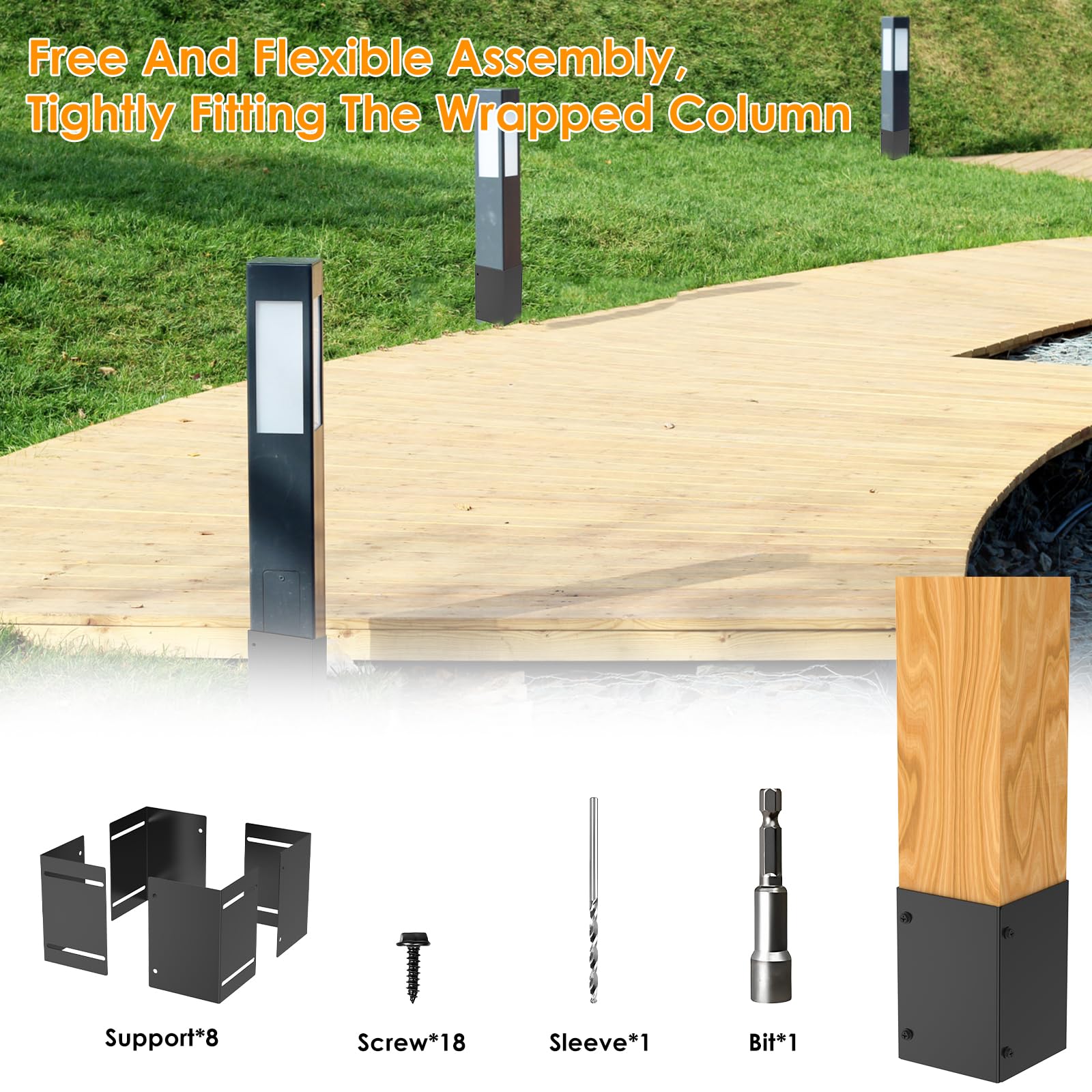 Post Protector, Rustproof Post Base Protectors, Adjustable Range 3.3-6 Inch - Image 3