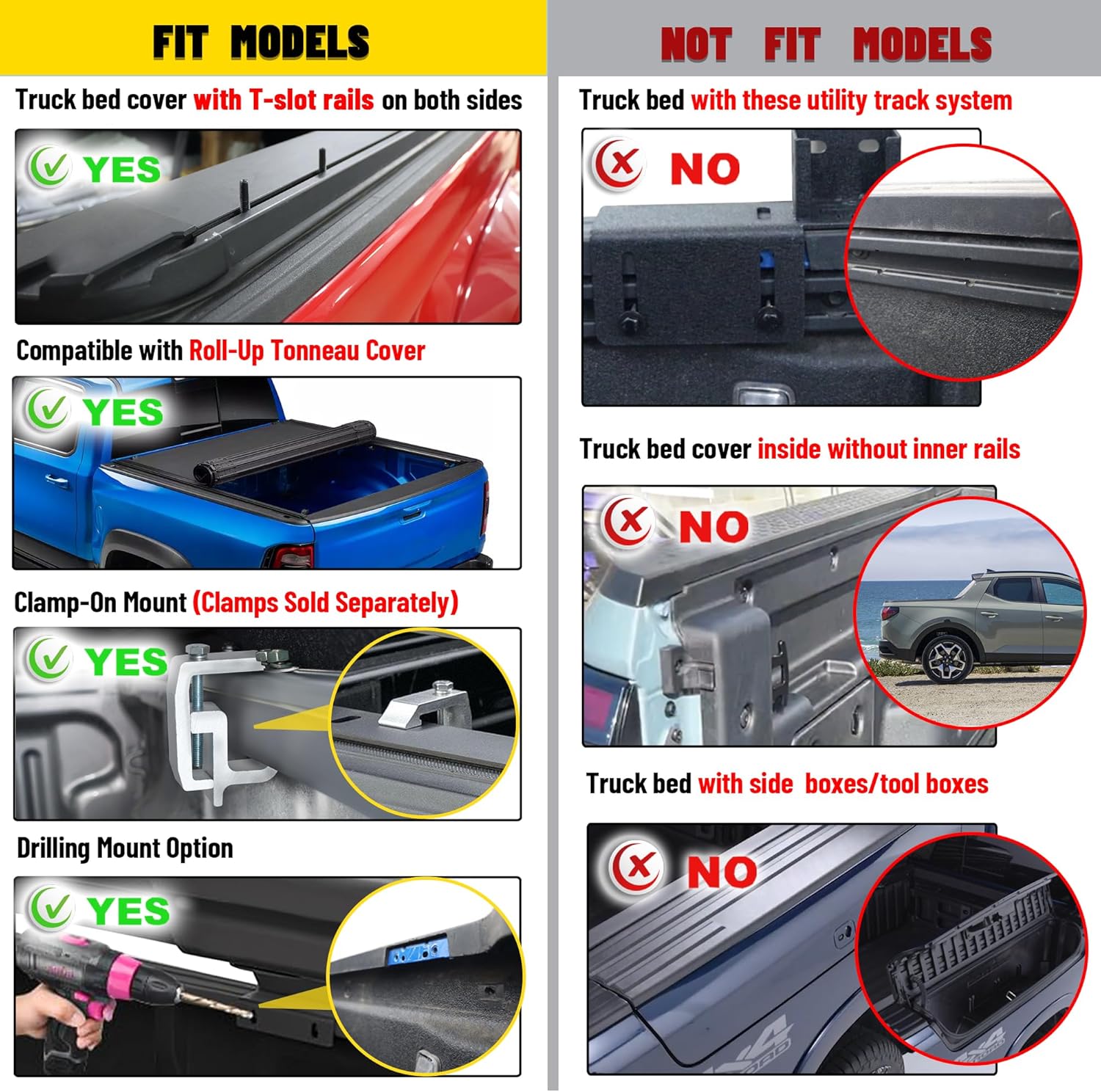 MONOKING Stainless Steel Roll Bar Compatible with Tonneau Cover for 2007-2026 Tacoma Gladiator Colorado Ranger Canyon Frontier Dakota